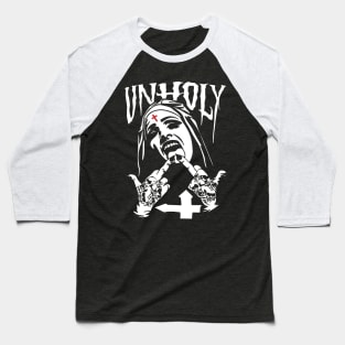 Funny Horror Unholy Nun Baseball T-Shirt